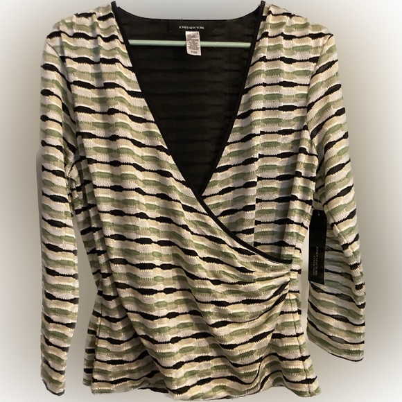 NWT Jones New York Gatsby Faux Wrap Top - Picture 1 of 6